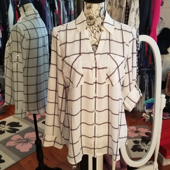 Express Tops - 💜Express Stripe Design Portofino Shirt💜